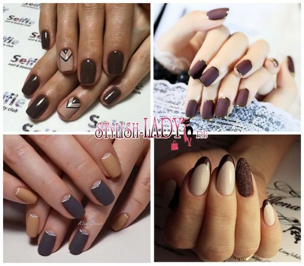 brązowy manicure brązowy manicure