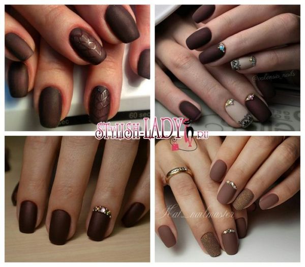 manicure brązowy manicure