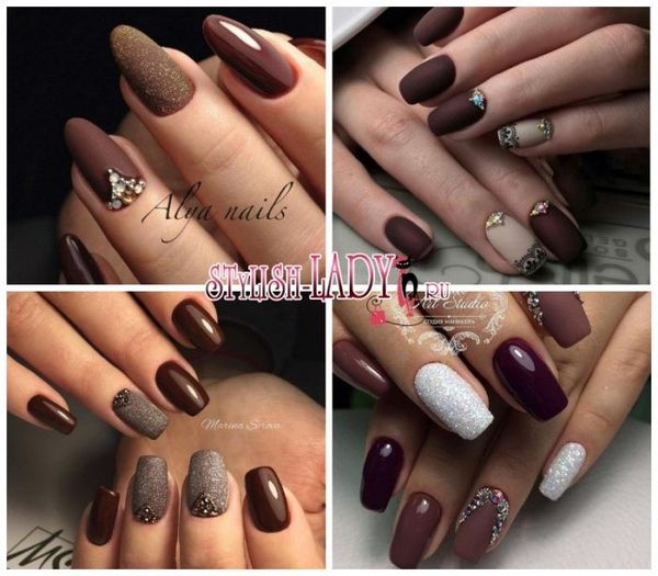 manicure brązowy manicure