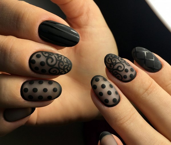 beżowy manicure manicure beżowy z czernią