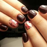 bordowy biały manicure bordowy biały manicure
