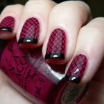 bordowy biały manicure bordowy biały manicure