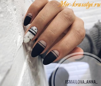 biały manicure manicure czarno-biały