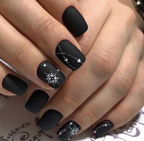 biały manicure manicure czarno-biały