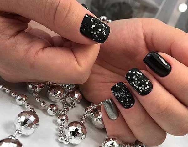 biały manicure manicure czarno-biały