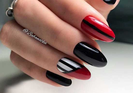 biały manicure manicure czarno-biały
