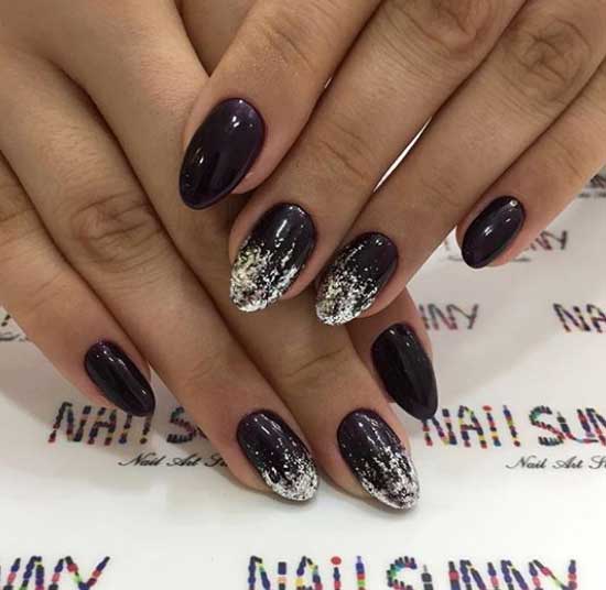 manicure czarno-biały manicure czarno-biały