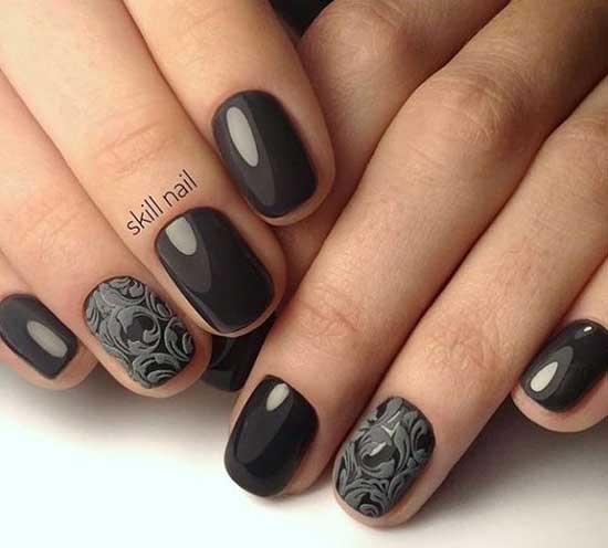 manicure czarno-biały biały manicure