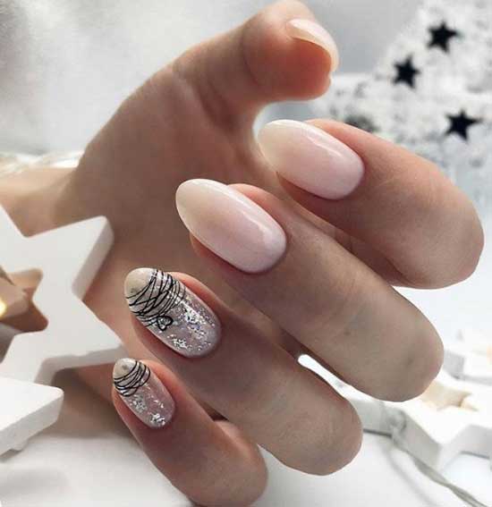 manicure czarno-biały manicure czarno-biały