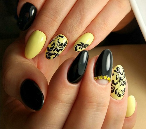 żółty manicure żółty manicure