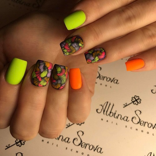 żółty manicure żółty manicure
