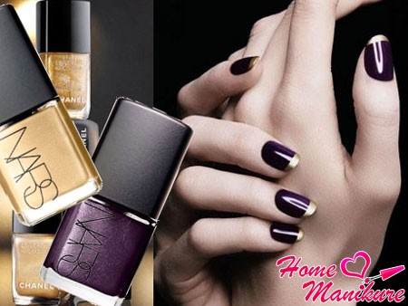 zrób stalowy złoty lakier do paznokci paznokcie metaliczny czarny metalik zdjęcie złoty manicure