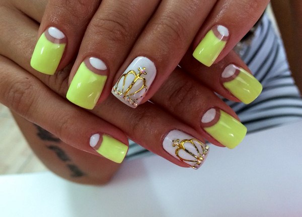 żółty manicure żółty manicure
