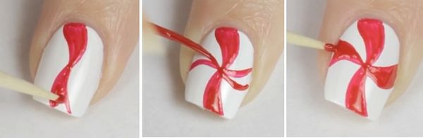 czerwono-biały manicure czerwono-biały manicure