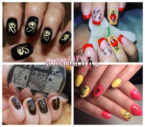 manicure z hieroglifami na paznokciach manicure z hieroglifami na paznokciach