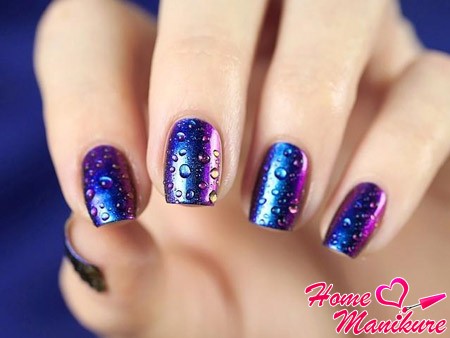Manicure Krople wody Rain Nail Design Photo rodzaje manicure