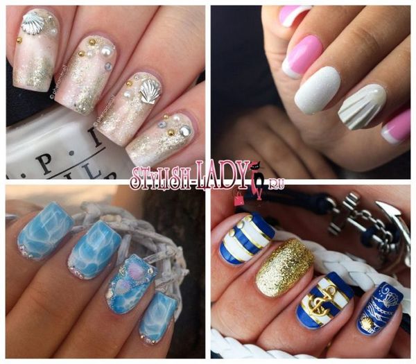 muszla do manicure na paznokciach projekt muszli