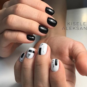fekete-fehér körmök fekete-fehér körmök