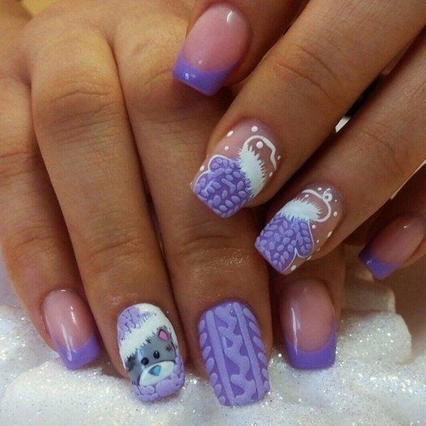 biały manicure biały zimowy manicure
