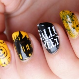 biały manicure manicure czarno-biały