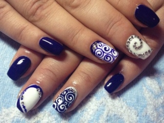 biały manicure manicure czarno-biały