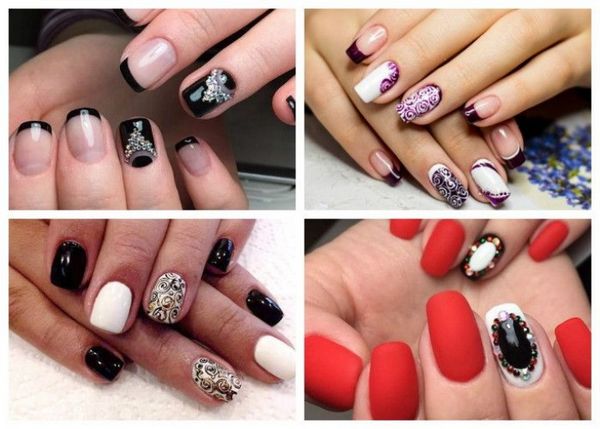 manicure czarno-biały biały manicure
