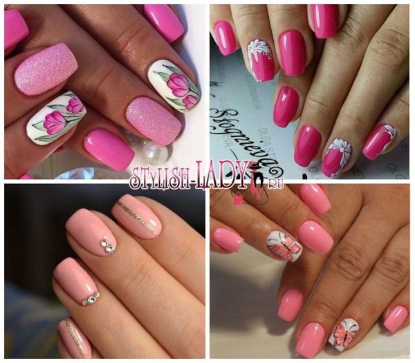 różowy manicure manicure