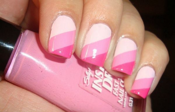 biały różowy manicure biały różowy manicure