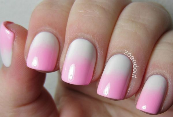 biały różowy manicure biały różowy manicure