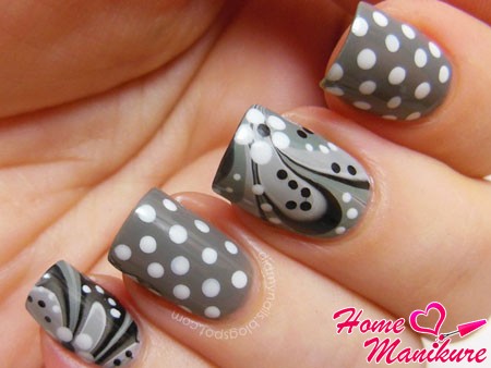 szary lakier do paznokci paznokcie manicure projekt zdjęcie wideo turkusowy manicure
