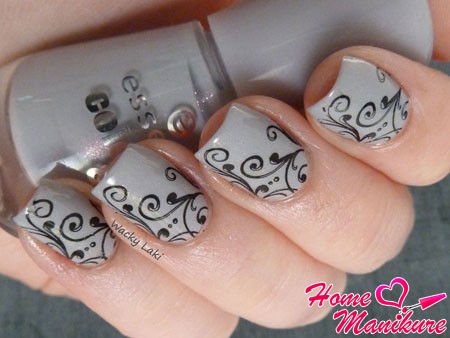 szary lakier do paznokci paznokcie manicure projekt zdjęcie wideo turkusowy manicure