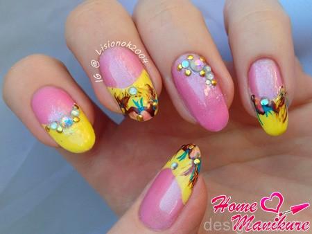 żółty manicure żółty manicure