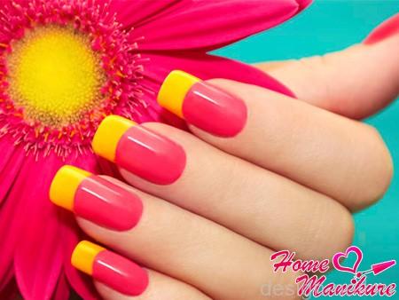żółty manicure żółty manicure