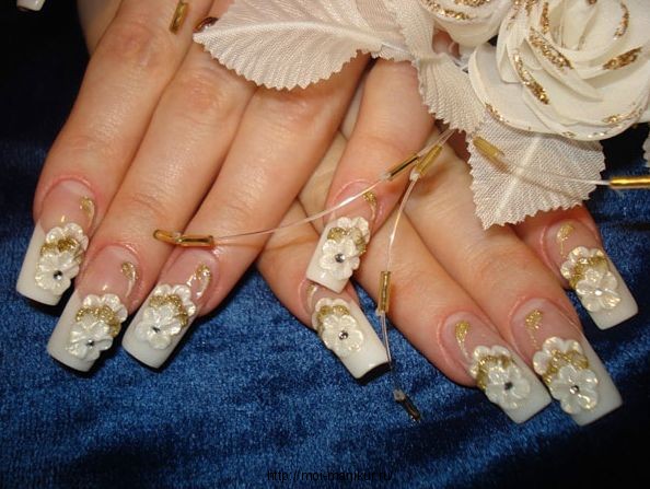 francuski manicure ślubny manicure ślubny