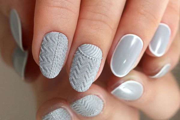 manicure z dzianiny zdjęcie