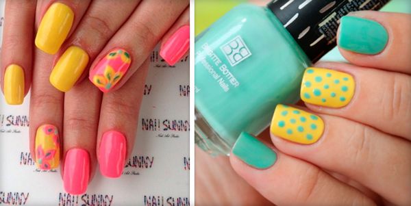 żółty lakier do manicure biały manicure