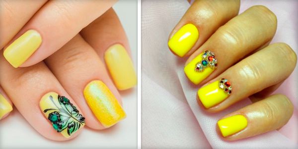żółty lakier do manicure biały manicure