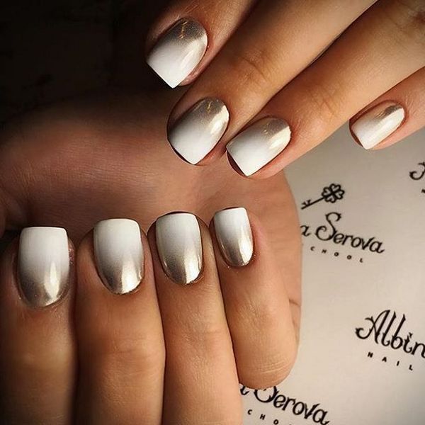 biały manicure z przetarciem biały manicure