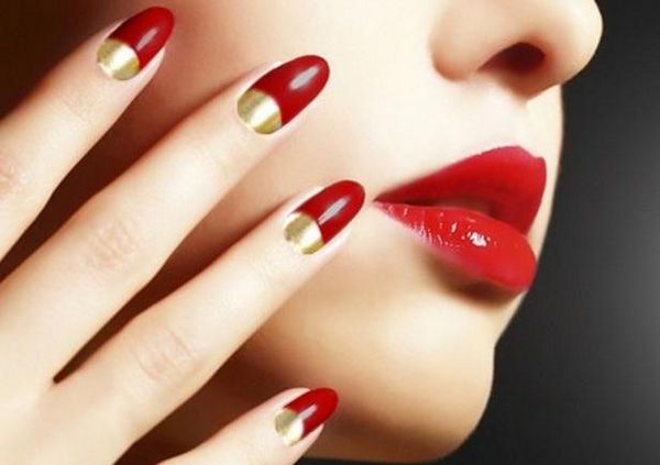 pomysły na manicure # złoty