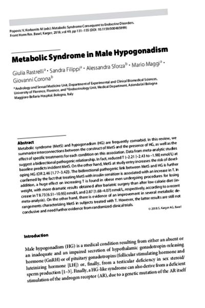 Sindromul metabolic în hipogonadismul masculin