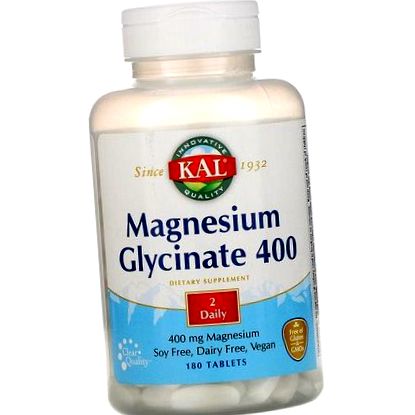 KAL, магнезиев глицинат 400, 400 mg, 180 таблетки - iHerb