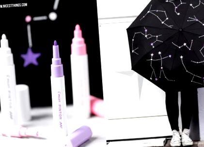 DIY esernyőfestés PILOT PINTOR csillagképes esernyővel - Legszebb dolgok