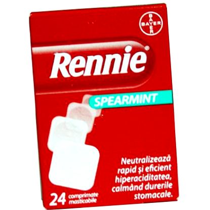 Bayer Rennie Spearmint 24 tabliet mast