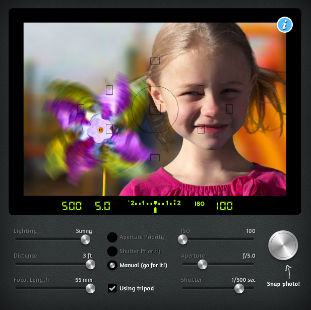 Уроки фотографії онлайн - симулятор бездзеркальної камери