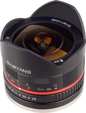 Представлений обєктив Samyang 8mm f-2.8 ED AS IF UMC Fisheye для камер Sony NEX і Samsung NX