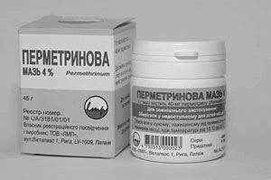 Перметріновая мазь: застосування, склад і показання склад
