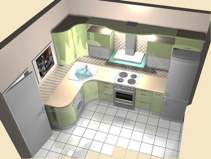 Design de bucătărie în casă panoul