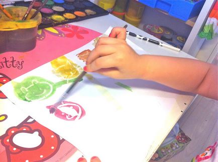 Apple si mere copii desen - Tehnologie lumânare acuarelă sau imagini secrete