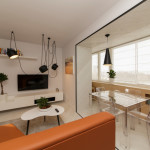 Proiectare si living interior cu zone de living și de dormit