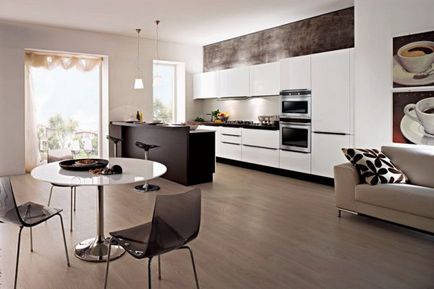 Design de bucătării într-un modern seturi de stil foto 150 și interior
